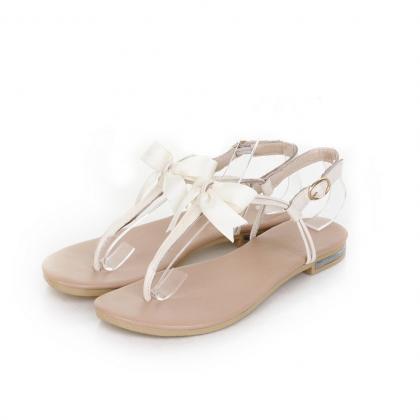 Leather Butterfly String Sandals