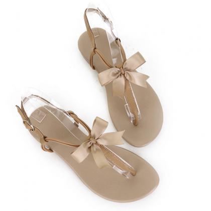 Leather Butterfly String Sandals
